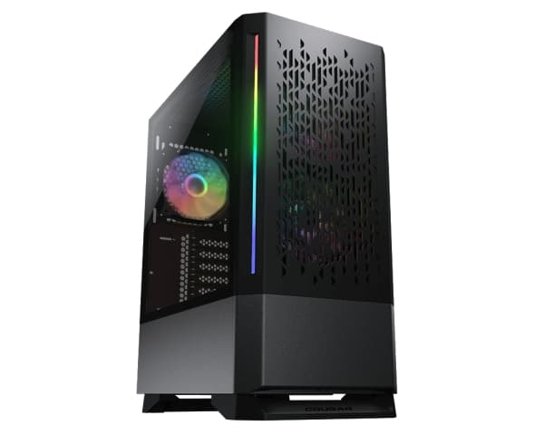 Cougar MX430 Air RGB - Tower - ATX - genomskinlig sidopanel (härdat glas) - ingen strömförsörjning - svart - USB/ljud