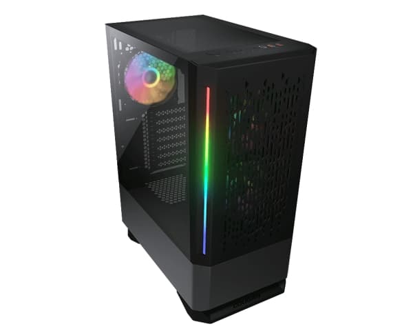 Cougar MX430 Air RGB - Tower - ATX - genomskinlig sidopanel (härdat glas) - ingen strömförsörjning - svart - USB/ljud