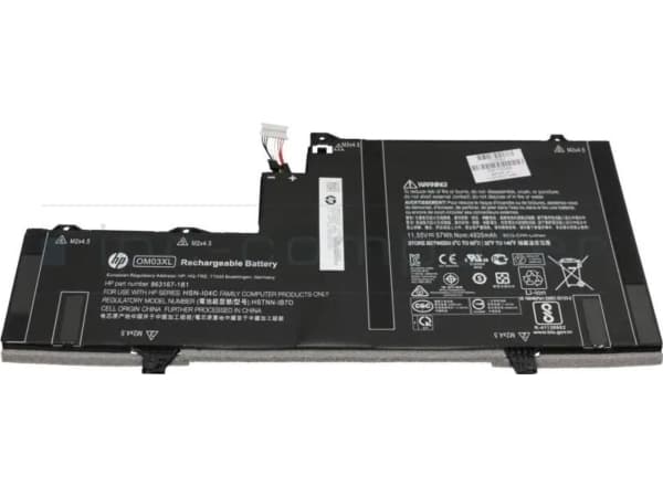 HP - Batteri för bärbar dator - litiumjon - 3-cells - 4.935 Ah - 57 Wh - för P/N: 1EN99EA, 1EP01EA, 1XJ45UC#ABL, 1YP96EC#ABA, 1YP96ECR#ABD, 3WQ21EC#A