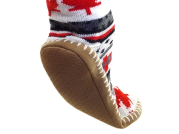 Glovii GOBM, Slippers-støvler, Hunkjønn, Voksen, Grå, Rød, Hvit, Mønster, Norsk mønster
