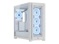 Miniatyrbild 1 av 5: CORSAIR iCUE 5000X RGB QL Edition - Mid tower - genomskinlig sidopanel (härdat glas) - ingen strömförsörjning (ATX) - vit - USB/ljud