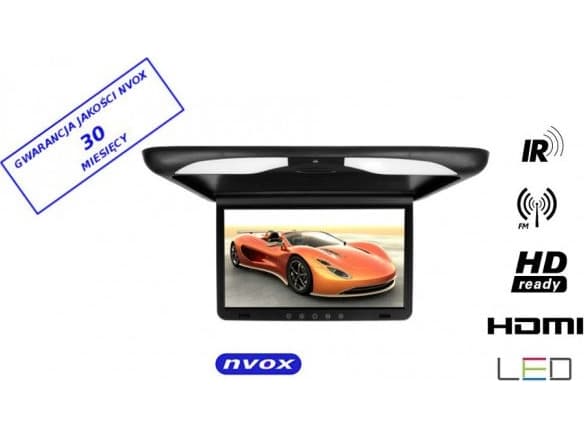 Automagnetola Nvox ripustettu kattomonitori LED 15 tuumaa ja fm hdmi usb sd 12v