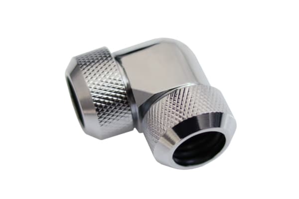 Alphacool 17410, Nickel, Silver, Slangkoppling, Vätska, mässing, 3/8", 90°