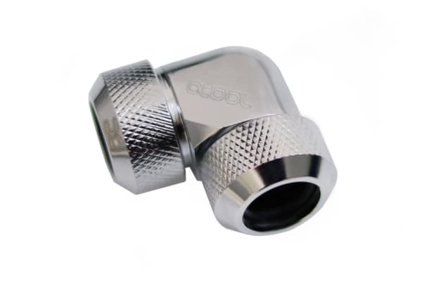 Alphacool 17410, Nickel, Silver, Slangkoppling, Vätska, mässing, 3/8", 90°