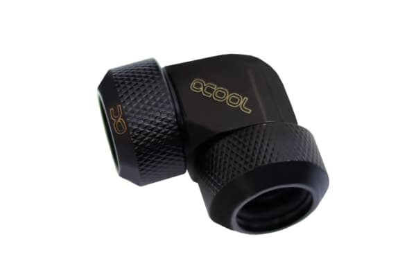 Alphacool 17444, Sort, Passende, Væske, Messing, 3/8", 90°