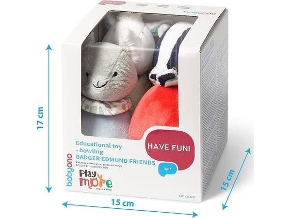 BABY ONO-1437-UTDANNELSE LEKE-PLYSK BOWLING BADGER EDMUND VENNER