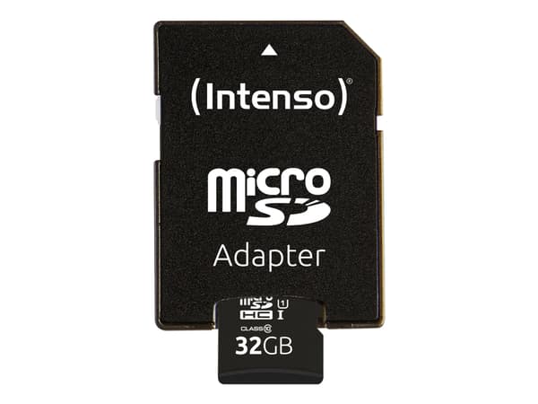 Intenso - Flashminnekort (SD-adapter inkludert) - 32 GB - UHS-I U1 / Class10 - microSDHC UHS-I