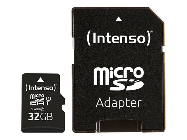 Intenso - Flashminnekort (SD-adapter inkludert) - 32 GB - UHS-I U1 / Class10 - microSDHC UHS-I