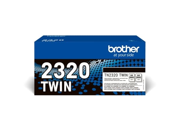 Brother TN2320 TWIN - 2-pack - Høy ytelse - svart - original - tonerpatron - for Brother DCP-L2500, L2520, L2560, HL-L2300, L2340, L2360, L2365, MFC-