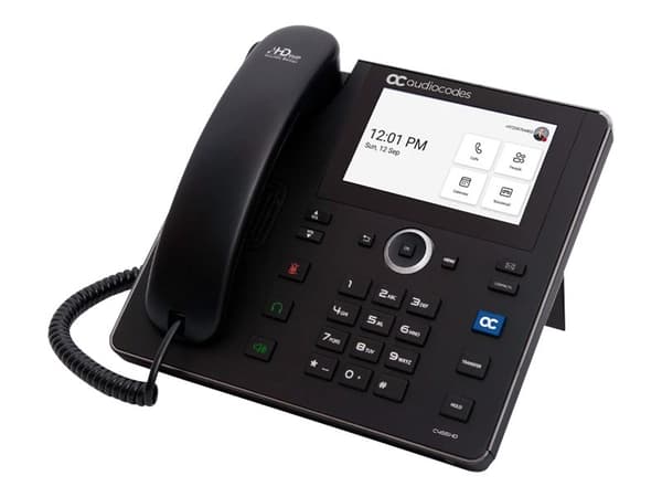 AudioCodes C455HD - VoIP-telefon - med Bluetooth-grensesnitt med anrops-ID - RTCP, RTP, SRTP - 8 linjer Sort