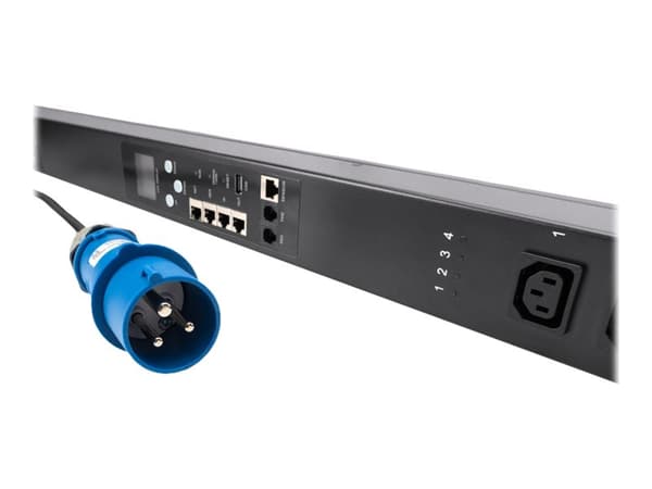 DIGITUS - Strømfordelerenhet (kan monteres i rack) - AC 250 V - 4000 watt - enkeltfase - Ethernet 10/100, serial - inngang: IEC 60309 16A - utgangsko