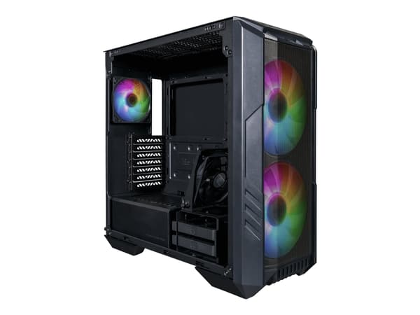 Cooler Master HAF 500 - Tower - utökad ATX - genomskinlig sidopanel (härdat glas) - ingen strömförsörjning - svart - USB/ljud Svart