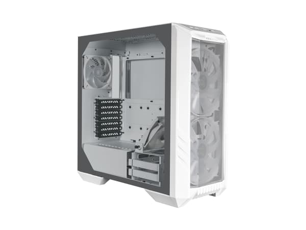 Cooler Master HAF 500 - Tower - utökad ATX - genomskinlig sidopanel (härdat glas) - ingen strömförsörjning (ATX) - vit - USB/ljud
