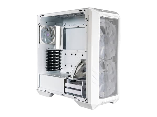 Cooler Master HAF 500 - Tower - utökad ATX - genomskinlig sidopanel (härdat glas) - ingen strömförsörjning (ATX) - vit - USB/ljud