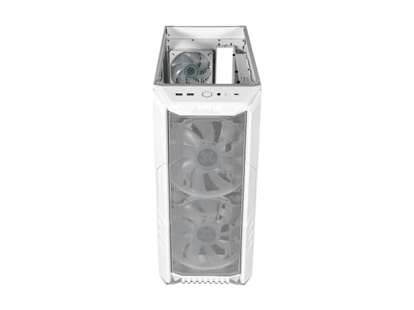 Cooler Master HAF 500 - Tower - utökad ATX - genomskinlig sidopanel (härdat glas) - ingen strömförsörjning (ATX) - vit - USB/ljud