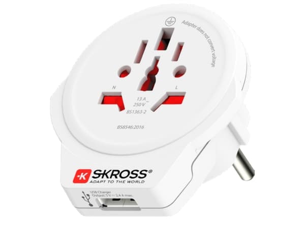 1.500266 Strømpluggadapter Type F Universal Hvit