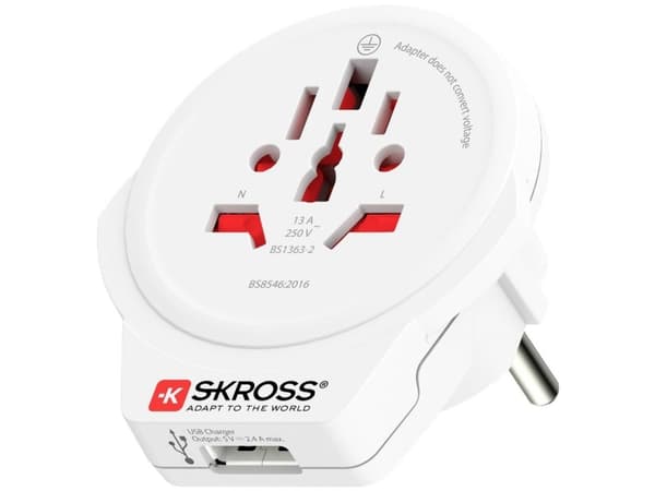 1.500266 Strømpluggadapter Type F Universal Hvit