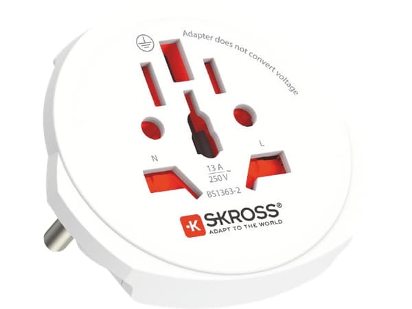 Skross PRO Light USB (2xA) - World, Hvit