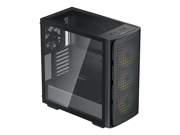 DeepCool CK560 - Mid tower - utvidet ATX (E-ATX) - sidepanel med vindu (herdet glass) - ingen strømforsyning (ATX / PS/2) - svart - USB/lyd