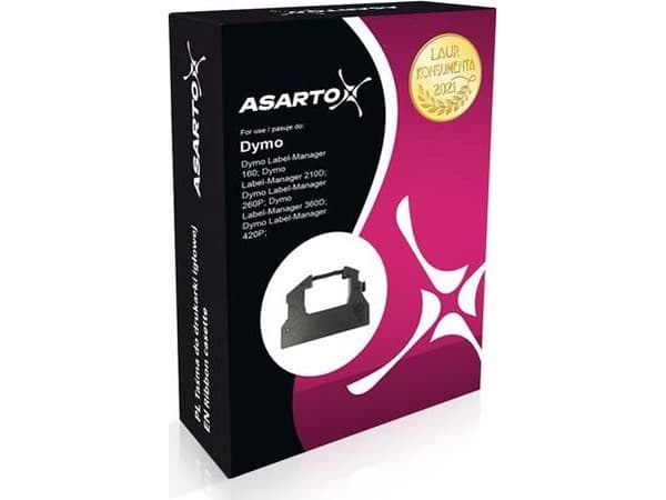 Asarto Taśma Asarto do DYMO D12/7/BK/T | S0720500 | black/transparent
