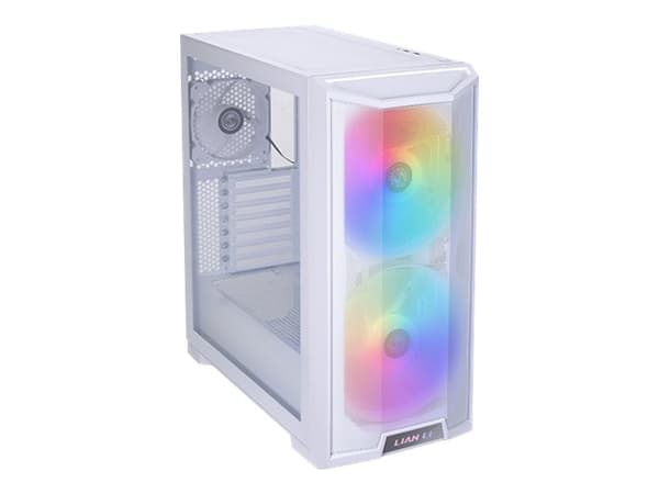 Lian Li Lancool 215 W - Tower - utökad ATX - genomskinlig sidopanel (härdat glas) - ingen strömförsörjning - vit - USB/ljud Vit