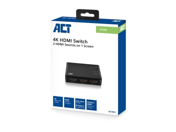 ACT AC7845 - HDMI - Schwarz - 60 Hz - 1920 x 1080 (HD 1080),3840 x 2160 - 1080p,2160p - 3840 x 2160 Pixel (AC7845)