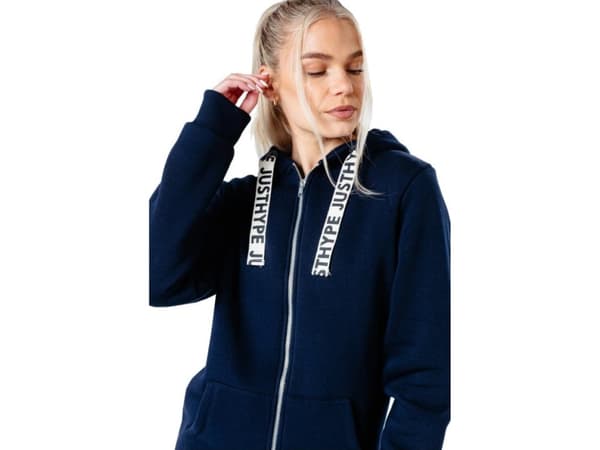 Justhype Justhype Drawstring Zip Hoodie HYPWOMHOOD003 Granatowe 10