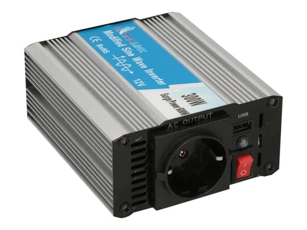 Extralink OPIM-300W - DC-AC strøminverter - 12 V - 300 watt Metallisk
