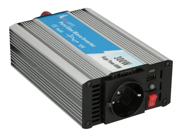 Extralink OPIM-300W - DC til AC inverter - DC 12 V - 300 Watt Gjuten aluminium