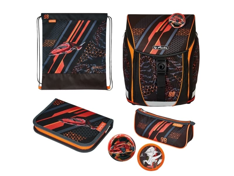 Herlitz FiloLight Plus Speed, Pennfack, Pencil pouch, Skolväska, Sport bag, Pojke, Grundskola, Ryggsäck, 16 l, Framficka, Sidoficka