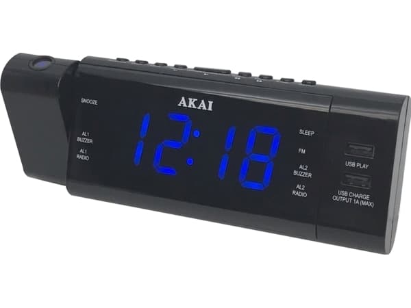 Akai ACR-3888, Klokke, Digitalt, AM, FM, PLL, LED, 3,05 cm (1.2"), Sort