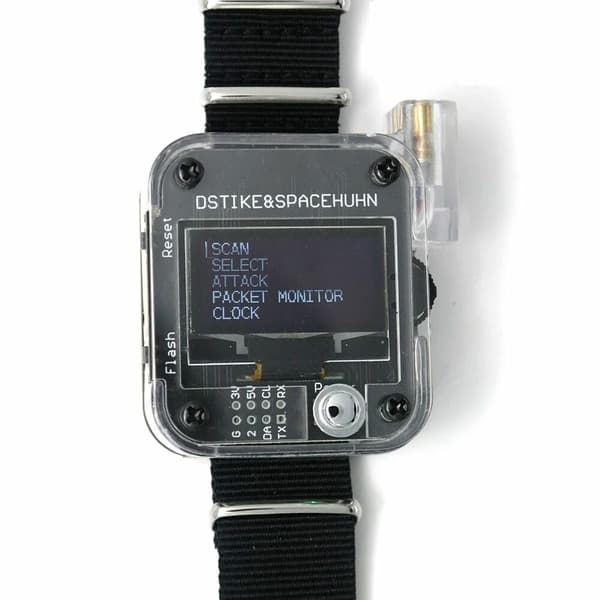 DSTIKE Deauther Watch V3 för 2.4G WiFi ESP8266 utvecklingskort med kraftfull laser 5dB FPC-antenn