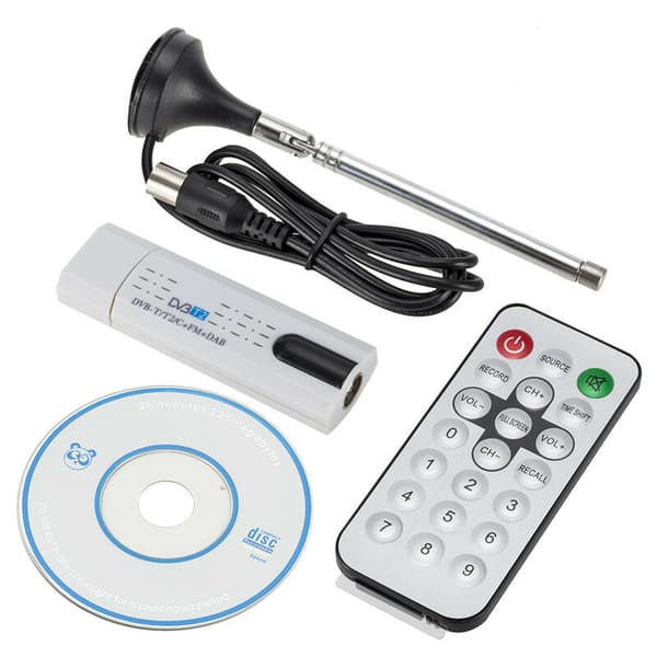 Digital antenne USB 2.0 HD TV-modtager DVB-T2 DVB-T DVB-C VHF UHF FM DAB til Microsoft Windows Vista vinder 7 til pc bærbar computer