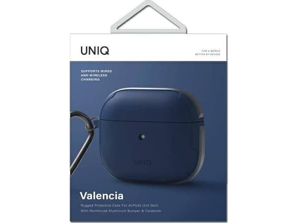 Uniq Valencia Antimikrobiellt skyddsfodral för Apple AirPods 3 blå