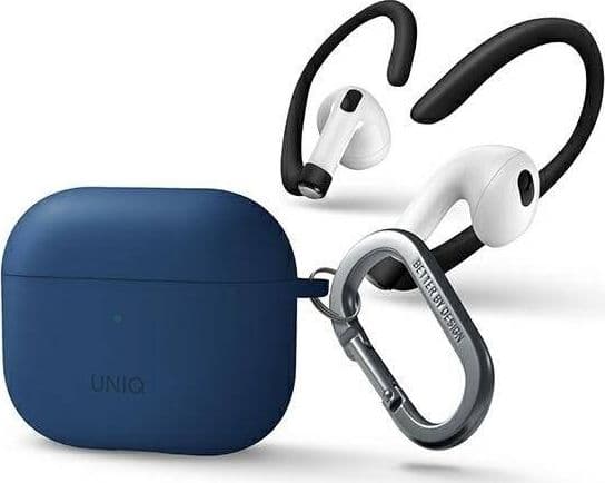UNIQ etui Nexo AirPods 3 gen + Ørekroker silikon blå/blå