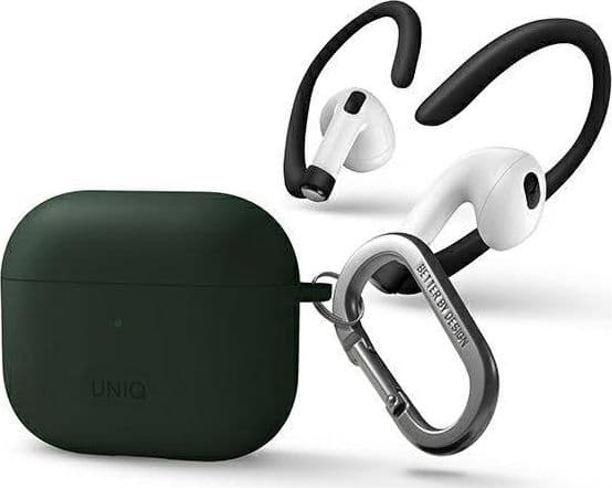 UNIQ Nexo AirPods 3:e generationen fodral + öronkrokar Silikon grön/grön