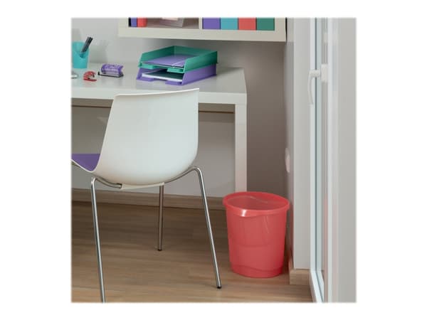 Esselte Colour'Breeze - Avfallskorg - 14 L - handtag - plast - translucent coral