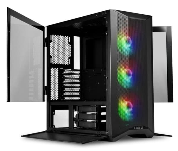 Lian Li Lancool II Mesh RGB , Midi Tower, PC, Svart, Transparent, ATX, EATX, ITX, micro ATX, Nät, Stål, Härdat glas, Multi Svart, Transparent