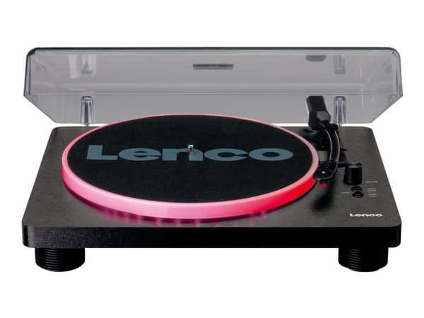 Lenco LS-50LEDBK, Hihnakäyttöinen levysoitin, Ohje, Musta, Muovi, Puu, Muovi, 33,45,78 RPM