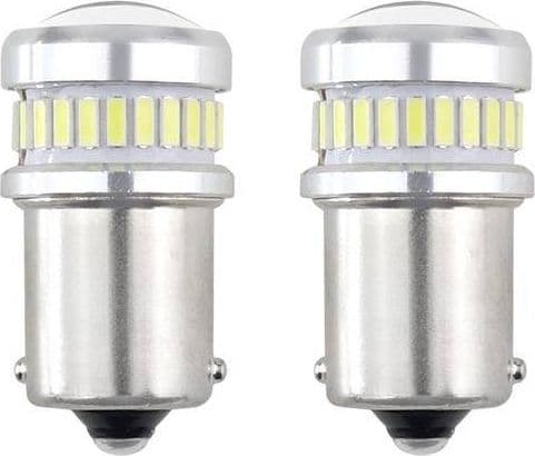 Amio Led canbus 3014 24smd + 3030 6smd 1156 ba15s p21w r10w r5w hvit 12v/24v