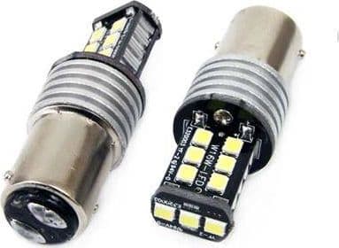 LED-pærer canbus 2835 15smd 1157 bay15d p21/5w hvit 12v 24v amio-01641