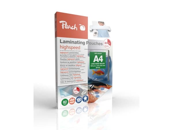 Peach - 80 mikroner - 100-pack - glanset - A4 (210 x 297 mm) lamineringspunger