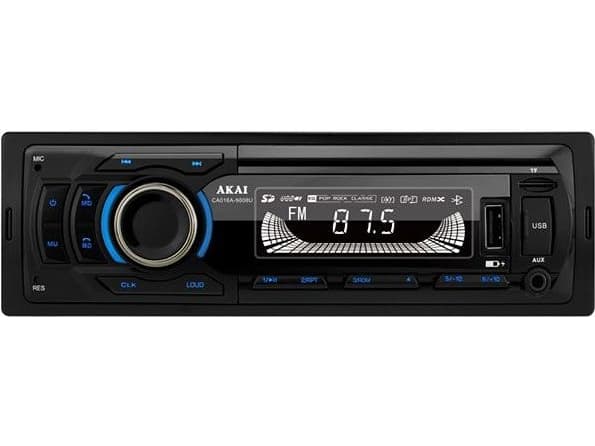 Akai CA016A-9008U, Sort, 1 DIN, 100 W, 25 W, CD, Knapper