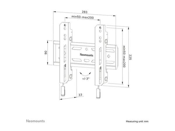 Neomounts WL30S-850BL12 - Monteringssett (veggplate, brakettadapter) - for LCD-skjerm - låsbar