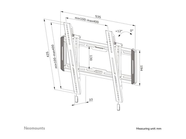 Neomounts WL35-550BL14 - Monteringssett (veggmontering) - for TV