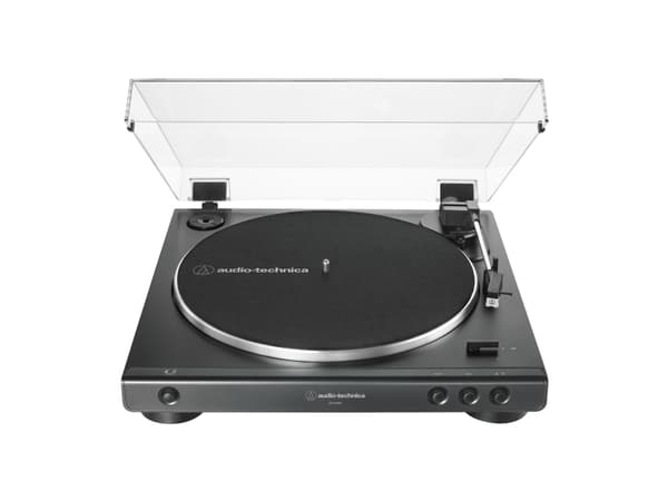 Audio-Technica AT-LP60X, Remdriven skivtallrik, Helautomatisk, Svart, V-bälte, Gjuten aluminium, 33 1/3,45 RPM