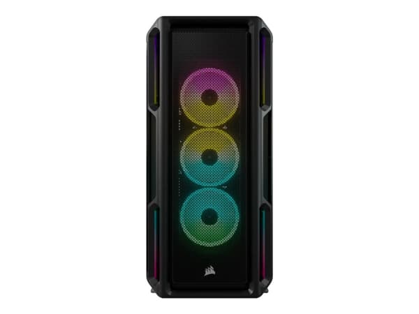 CORSAIR iCUE 5000T RGB - Mid tower - utökad ATX - genomskinlig sidopanel (härdat glas) - ingen strömförsörjning (ATX) - svart - USB/ljud