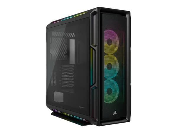 CORSAIR iCUE 5000T RGB - Mid tower - utökad ATX - genomskinlig sidopanel (härdat glas) - ingen strömförsörjning (ATX) - svart - USB/ljud