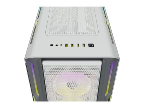 CORSAIR iCUE 5000T RGB - Mid tower - utvidet ATX (E-ATX) - sidepanel med vindu (herdet glass) - ingen strømforsyning (ATX) - hvit - USB/lyd
