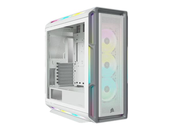 CORSAIR iCUE 5000T RGB - Mid tower - utvidet ATX (E-ATX) - sidepanel med vindu (herdet glass) - ingen strømforsyning (ATX) - hvit - USB/lyd